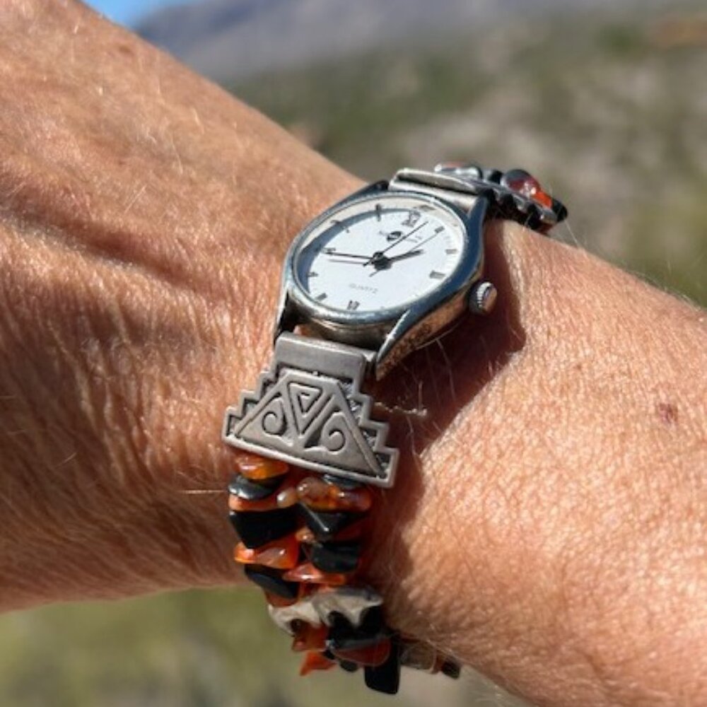 Shube Dakota West Sterling Beaded 2-Strand WATCH